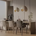 Modern table combination 3d model