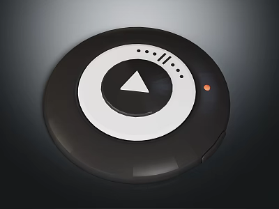 Sleek Modern Circular Daily Electrical Appliance With Control Button And Orange Indicator Light 3d model