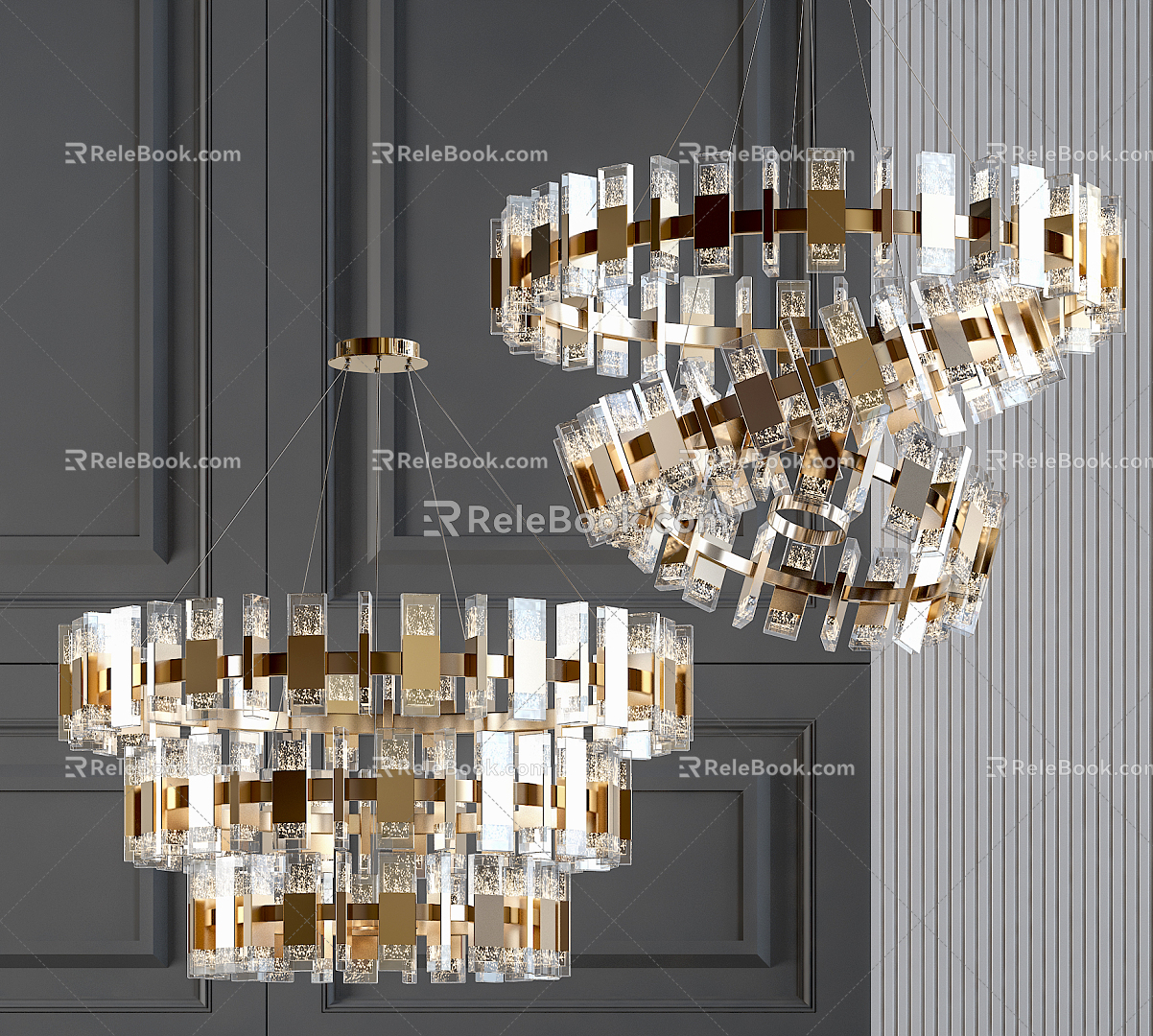 Light Luxury Crystal Chandelier Crystal Lamp 3d model