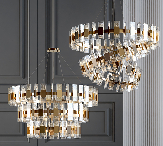 Light Luxury Crystal Chandelier Crystal Lamp 3d model