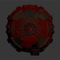 Red Spherical Projection Monitoring Device With Security Camera Lens And Modern Design