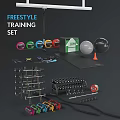 Freestyle Training Set Sports Equipment with Kettlebells Jump Box Medicine Balls Dumbbell Rack and Barbells