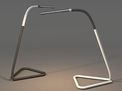 Modern Minimalist Table Lamps With Black And White Geometric Base Design For Contemporary Home Decor 3d model