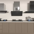 Range Hood Modern Range Hood Gas Stove 3d model