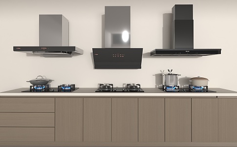 Range Hood Modern Range Hood Gas Stove 3d model