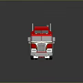 Red Semi Truck Model With White Stripes Chrome Details And Multiple Wheels