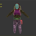 Functional Full Body Protective Workwear Suit With Helmet And Dark Design Details