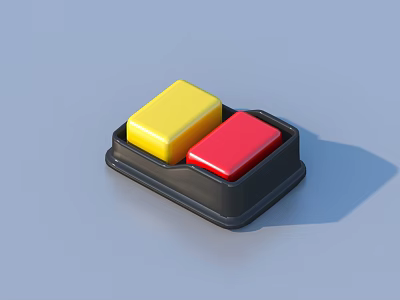 Black Soap Dish With Yellow And Red Blocks For Daily Bathroom Use 3d model