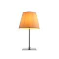 Modern Table Lamps with White Transparent Orange Pleated Shades Silver Metal Poles Square Bases