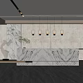 Modern Front Office Front Desk 3d model