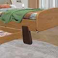 Wooden Kids Bed With Upholstered Cartoon Ear Headboard Storage Drawers And Cozy Decor