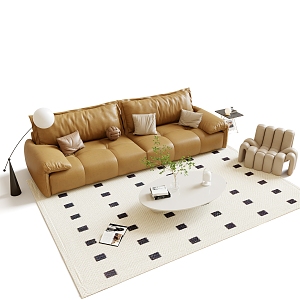 Modern sofa coffee table combination 3d model