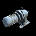 Industrial Motor Reducer Unit With Cooling Fins And Base Mount Structure