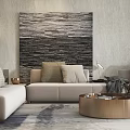 Modern Luxurious Living Room Interior With Sofa And Coffee Table Set