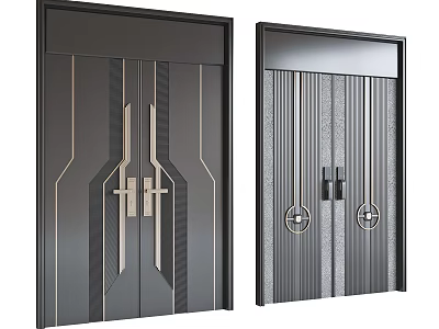 Modern Security Doors With Sleek Design And Details 3d model