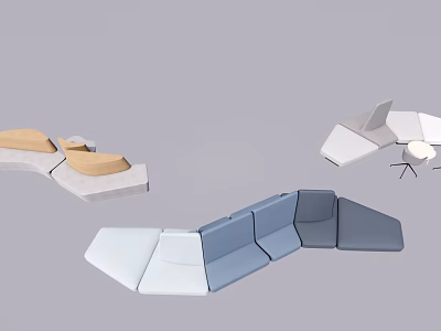 modern office sofa leisure sofa 3d model