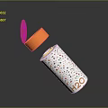 Stylish H2O Water Bottle Featuring Orange Lid White Body And Colorful Speckles For Daily Use