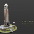 Chongqing Peoples Liberation Monument Tower With Dome Base Stairs And Lamp Posts