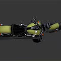 Yellow Classic Cruiser Motorcycle With Black Seat Handlebar And Star Emblem