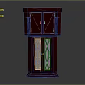 Red Wooden Decorative Cabinet with Carved Cabinet Doors and Lattice Base Design
