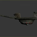 Ancient Bronze Household Utensil With Circular Base Long Handle And Green Patina