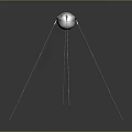Shiny Silver Sphere Equipment With Metal Wire Supports And Transparent Base