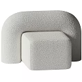 Modern Single Seater Sofa With Curved Design And Soft Knitted Fabric