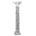 Decorative Roman Column with Lush Green Vines Climbing in Outdoor Garden Setting