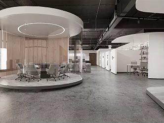 Modern public office area 3d model