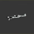 Two Vintage Camouflage Model Biplanes Displayed On Dark Background 3d model