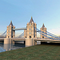 European Bridge Bridge Road Landscape 3d model