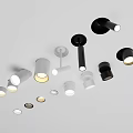 Modern Downlights and Spotlights Featuring Black White Designs and Adjustable Lighting Options 3d model