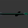 Glowing Sword with Blue Handle and Transparent Blade on Black Background and Reflection Effects