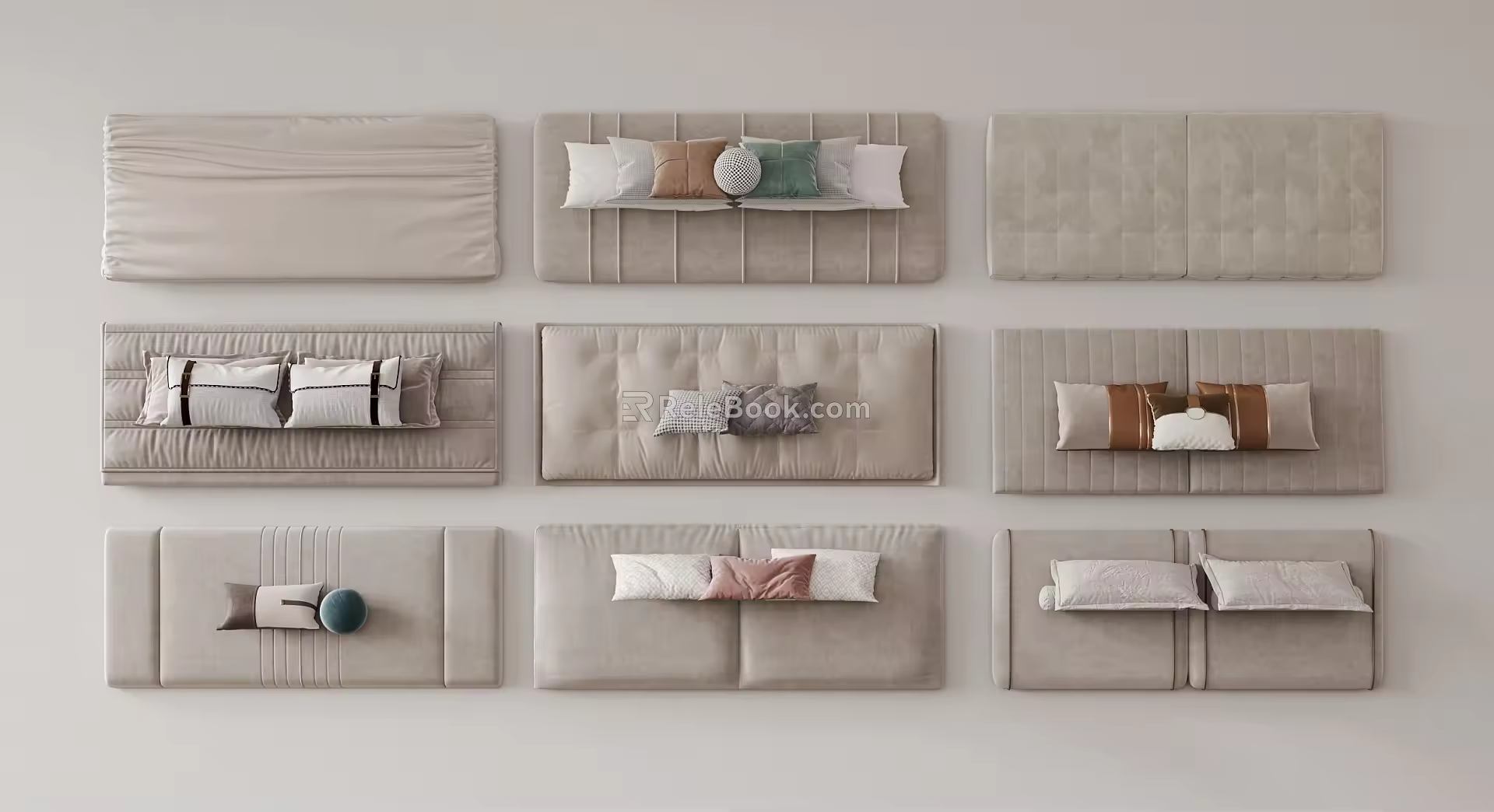 Modern bedside backrest pillow throw pillow 3d model