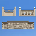 Decorative Stone Railings with Traditional Chinese Carved Patterns and Various Designs