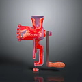 Red STANDERWEX Electric Meat Grinder Kitchen Appliance Featuring Wooden Handle for Home Use