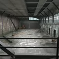 Abandoned Factory Interior Featuring Empty Space Brick Walls Metal Beams Windows And Concrete Floor
