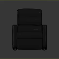 Stylish Modern Black Leather Armchair With Comfortable Upholstered Back And Armrests