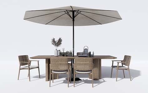 Modern Outdoor Table and Chair Outdoor Leisure Table and Chair 3d model