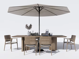 Modern Outdoor Table and Chair Outdoor Leisure Table and Chair 3d model