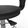 Black Office Chair With Swivel Casters Chrome Base And Padded Seat