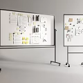 Modern Whiteboard Office Whiteboard Notes 3d model