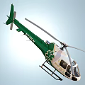 Green and White AirMed MedFlight Helicopter in Flight for Emergency Medical Services