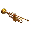 Golden Brass Trumpet Musical Instrument with Polished Surface and Classic Design