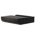 Modern Black Leather Coffee Table With Curved Design And Smooth Surface 3d model