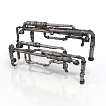 Industrial Mechanical Metal Pipe Equipment Structure With Interconnected Heavy Duty Framework