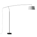 Modern Minimalist Floor Lamp With White Fabric Shade And Black Metal Stand For Living Room