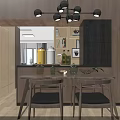 Modern Living Room Coffee Table with Dark Wood Frame Dark Blue Chairs and Gray Sofa