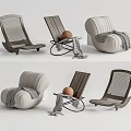 Modern Lounge Chair Designs With Mesh Wooden Upholstered Frames Featuring Throw Blanket And Decorative Details
