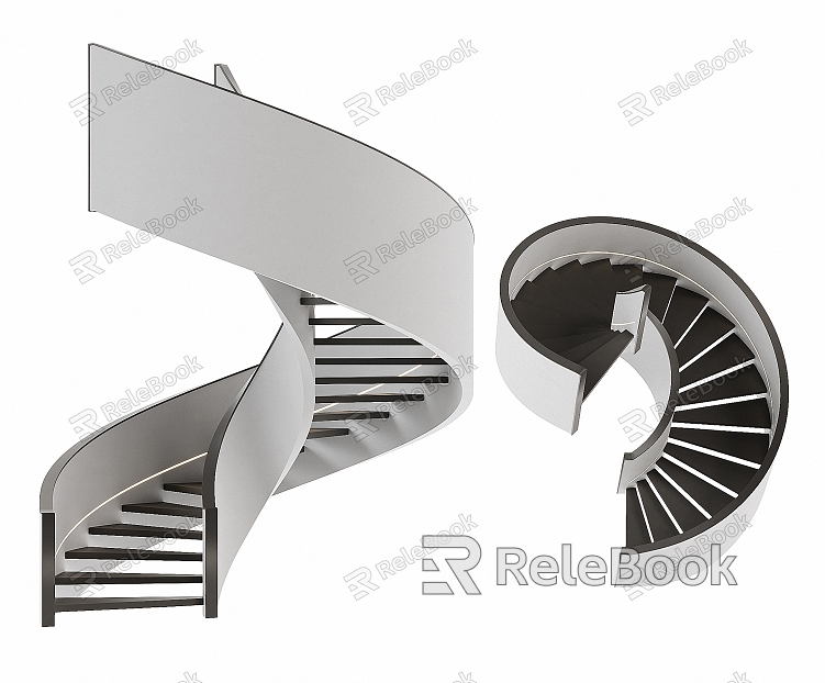 modern revolving staircase arc staircase handrail staircase model